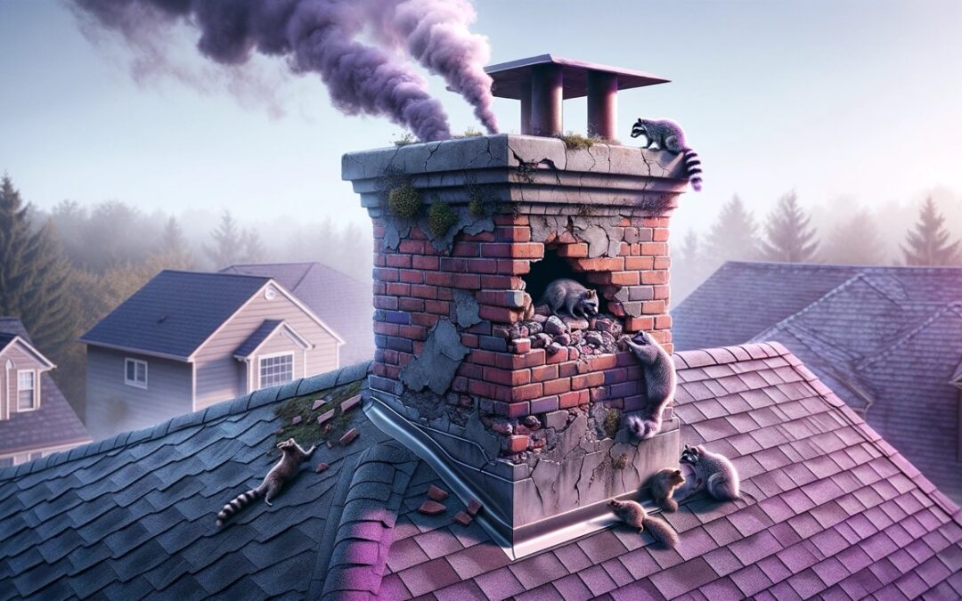 Raccoon Invasion Chimney